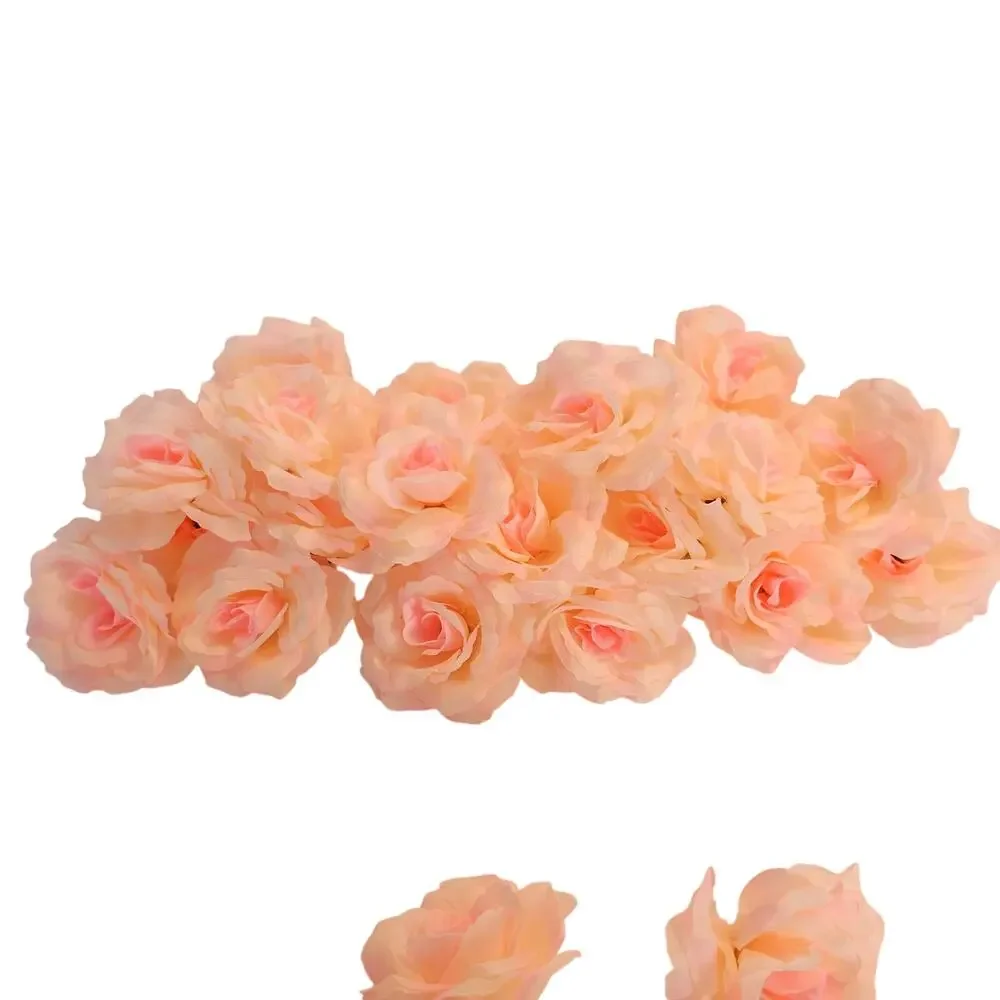 Blush Pink Silk Artificial Rose Heads Wedding Craft 4